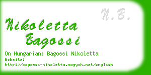 nikoletta bagossi business card